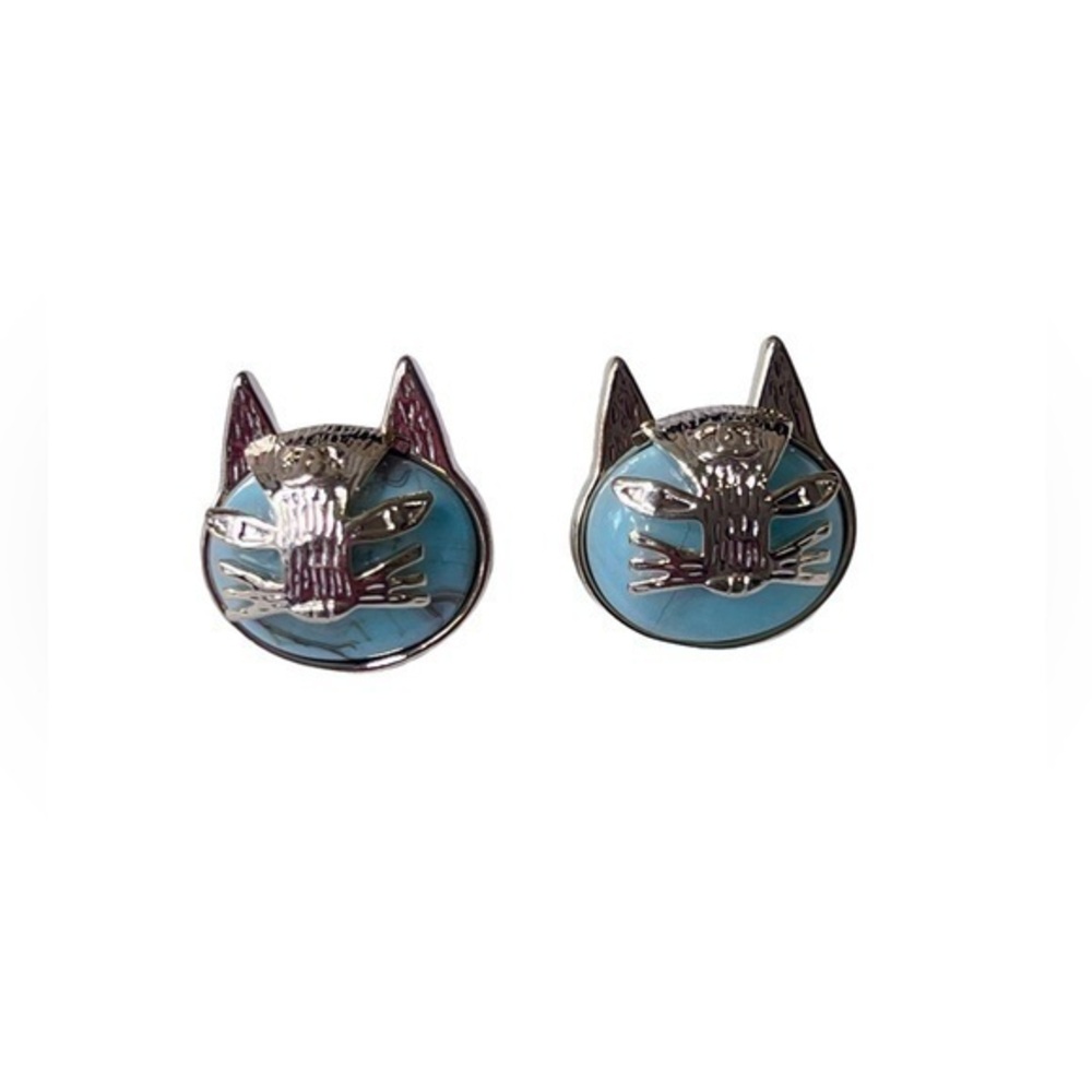 - Egyptian Theme Cat 🐱 natural Stone Earrings